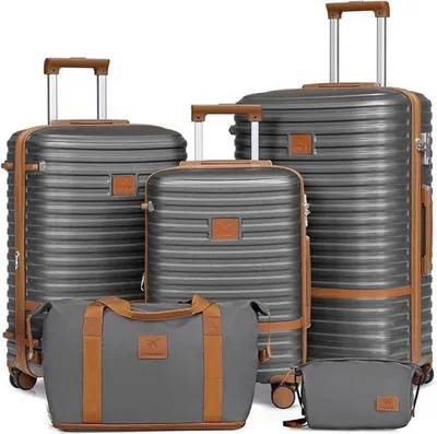 Immagine prodotto di Joyway set di valigie trolley a guscio rigido in ABS da 5 pezzi con chiusura TSA e 4 ruote