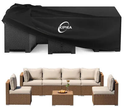 Immagine prodotto di Telo protettivo impermeabile per mobili da giardino, forma rettangolare, tessuto Oxford 420D, dimensioni 250x198x81 cm