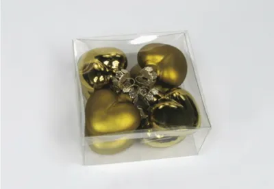 Produktbild von 8 Herz Christbaumkugeln Weihnachtskugeln Kugeln gold Weihnachtsdeko Glas Deko