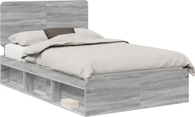 Immagine prodotto di vidaXL Struttura letto Grigio Sonoma 135 x 190 cm Legno di pino massiccio