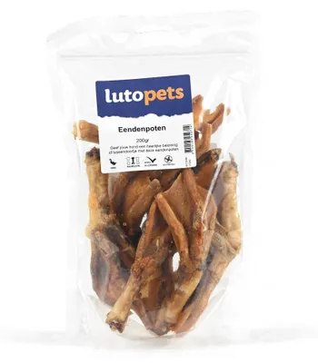 Zdjęcie produktu dla Lutopets, suszone łapy kaczek – 200 g – naturalna przekąska dla psów