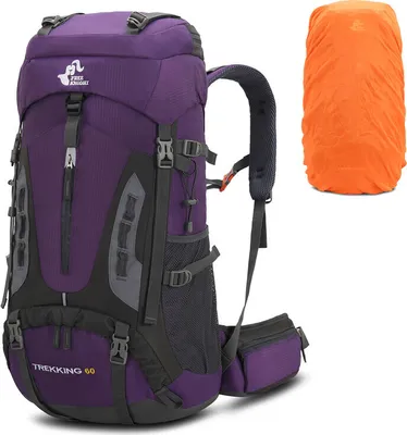 Image de (Violet)Sac à dos de trekking Grande capacité Sac à dos de voyage Imperméable Respirant Résistant à l'usure Outdoor Sac de randonnée Pour la randonnée Alpinisme Camping Voyage Sport