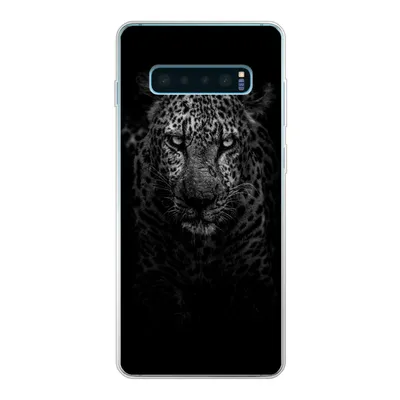 Produktbild von MuchoWow® Handyhülle Schutzhülle Hülle für Samsung Galaxy S10 Plus Leopard - Schwarz - Weiß Silikon Softcase Handy Hülle - Schutzhülle
