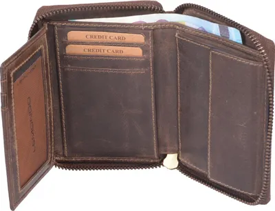 Produktbild von Echtleder Damenbörse-HUNTER braun