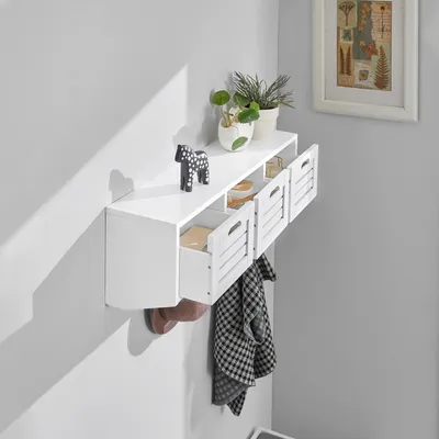 Minimalistische Wandgarderobe Mit 4 Haken – 38 Cm, Aus Holz & Metall, In 4 Farben, Inkl. Befestigung