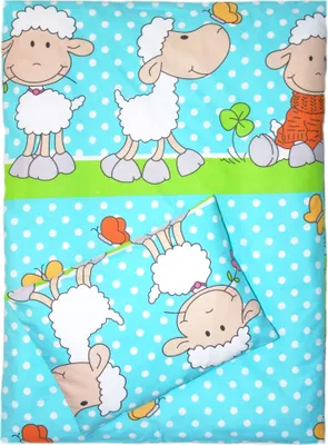 Produktbild von 4tlg Kinderwagenset Baby Bettwäsche für Kinderwagen Bezüge Decke Kissen 22. Schaf Türkis