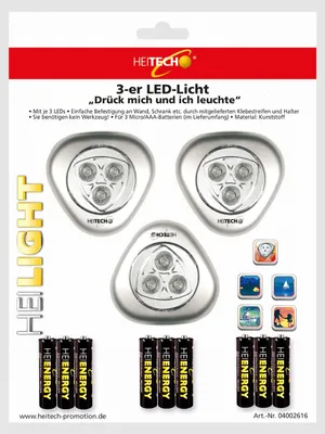 Produktbild von Heitech 04002616 3er LED- Set 'Drück mich'