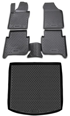 Produktbild von Gummi Kofferraumwanne + Fußmatten Set für VW Touran 1T, Bj. 2/2003-2015