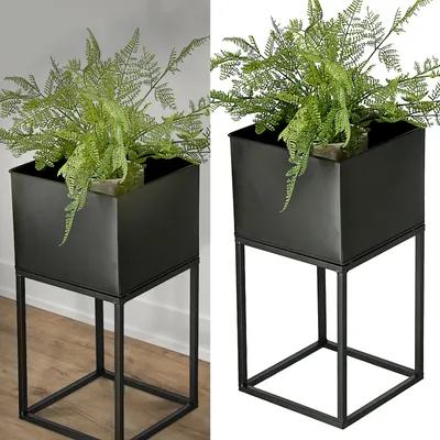 Obrázek produktu pro Černý kovový květináč 40 cm, 69772
