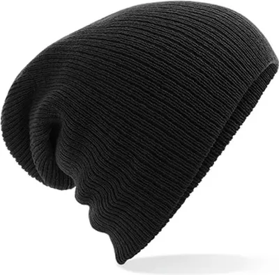 Produktbild von Beechfield B449 | Heavy Gauge Slouch Beanie - Farbe: Black - Größe: One Size