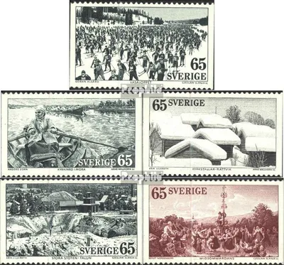 Produktbild von Briefmarken Schweden 1973 Mi 794-798 (kompl.Ausg.) postfrisch Dalekarlien