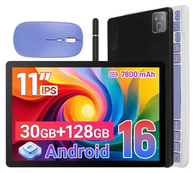 Obrázek produktu pro 11palcový tablet Android 2 v 1 s klávesnicí, myší a stylusem – 128 GB ROM + microSD až 1 TB – 7800 mAh, 5G, Wi-Fi, OTG
