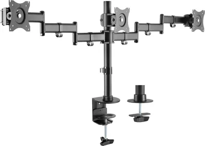 Produktbild von Triple LED Monitor Schwenkarm Tisch Halterung Halter Bildschirm Ständer 3x 8KG HALTERUNGSPROFI Office-136