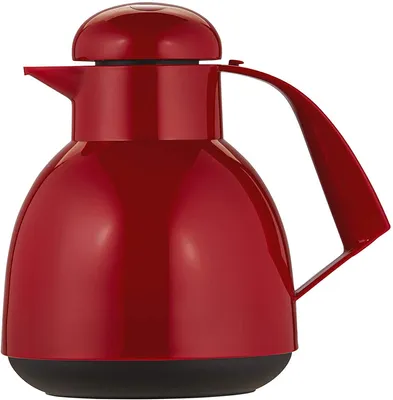 Image de Thermos isotherme Helios Day, capacité 1,0 litre, couleur rouge, avec bouton-poussoir