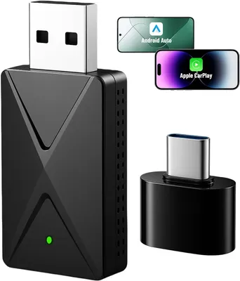 Produktbild von Kabelloser CarPlay & Android Auto Adapter - USB Plug & Play - Konvertiert kabelgebunden zu kabellos - Kompatibel mit Fahrzeugen ab 2017 - Nicht für BMW