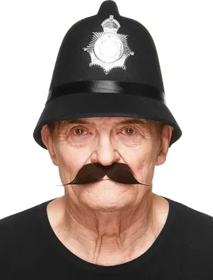 Produktbild von Englischer Moustache Farbe: grau-weiß meliert