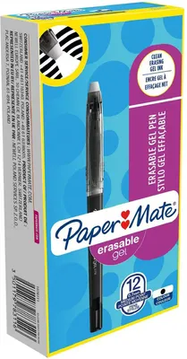 Immagine prodotto di Papermate Erasable Gel Penna in gel con cappuccio Medio Nero 12 pz