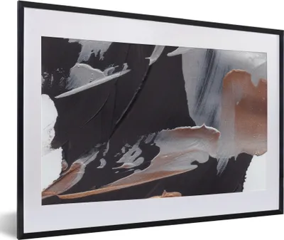 Produktbild von MuchoWow® Gerahmtes Poster Abstrakt - Farbe - Gold 60x40 cm - Poster mit Schwarzem Bilderrahmen Wandposter Rahmen Foto Bilder - Schlafzimmer - Plakat in Rahmen - Drucken