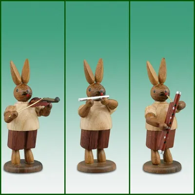 Produktbild von Osterdekoration Osterhasen Musikanten 3tlg. Höhe 7,5cm NEU