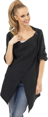 Immagine prodotto di Damen Strickjacke Felpa Poncho Umhang Cardigan Jacke; S/M; Grafit