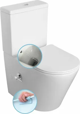 Immagine prodotto di Vetroceramica Sapho - Wc in piedi con doccia bidet, senza bordo, bianco PC1012RX