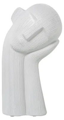 Keramik-Gesichtsfigur, weiß, 16 x 13 x 30 cm