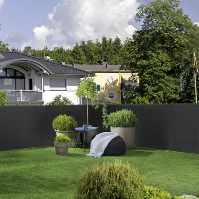 Produktbild von Zaunblende blickdicht 1x25m grau - Großrolle