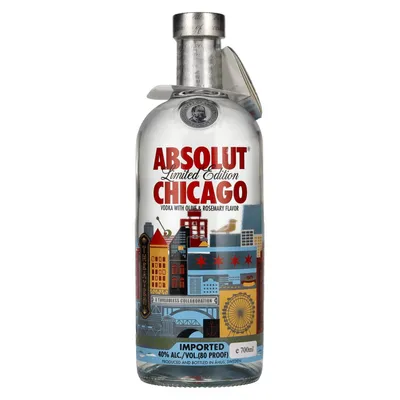 Produktbild von Absolut Vodka CHICAGO Olive & Rosemary Flavor Limited Edition 40% Vol. 0,7l