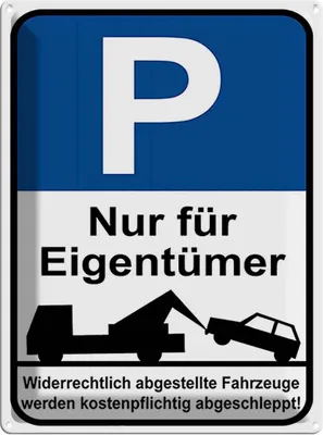 Produktbild von vianmo Blechschild 40x30 cm Parkplatz nur Eigentümer Parkplatzschild