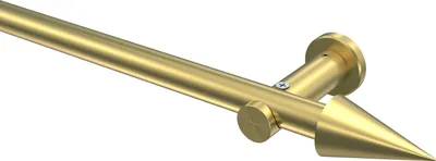 Produktbild von Interdeco Gardinenstange / Vorhangstange Messing-Optik, Typ Platon Savio (Kegel) ohne Ringe, 20 mm Ø 1-läufig, 220 cm