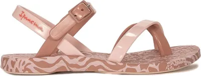 Produktbild von Ipanema Kinder Sandalen Rosa Tiermuster mit Schnalle, 1 cm Absatz, rutschfeste Gummi-Sohle