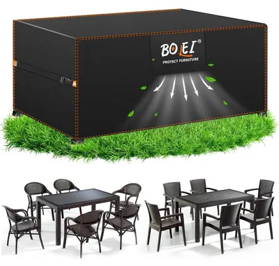 Zdjęcie produktu dla Pokrowiec na meble ogrodowe, odporny na warunki zimowe, wymiary 125x63x74 cm, wykonany z tkaniny Oxford 420D, wodoodporny, z systemem wentylacji