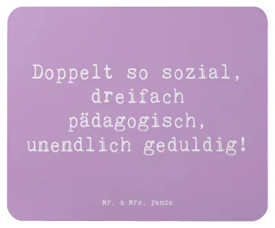 Produktbild von Mr. & Mrs. Panda Mouse Pad Spruch Sozialpädagogin Power - Lavendeltraum - Geschenk, sozialer Beruf, computermatte, Sozialpädagogik, Geschenke für Berufstätige, mousematte