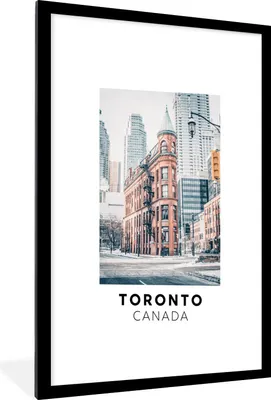 Produktbild von MuchoWow® Gerahmtes Poster Kanada - Straße - Winter 60x90 cm - Poster mit Schwarzem Bilderrahmen Wandposter Rahmen Foto Bilder - Dekoration - Wandposter Wohnzimmer - Hochwertig