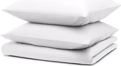 Produktbild von Blumtal Bettwäsche 155x220cm + 2x Kissenbezug 40x80cm - Mikrofaser Bed Sheets 155x220cm - 3-er Set Bettwäsche Weiß
