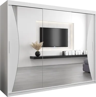 Produktbild von Kleiderschrank, Schiebetürenschrank Schlafzimmer, Schrank mit Spiegel MONACO 250 cm