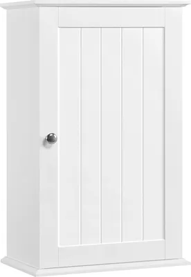 Produktbild von Hängeschrank, Wandregal mit einer Tür, Badezimmerregal, Küchenschrank, Medizinschrank in Weiß, 35 x 20,7 x 55 cm