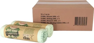 Produktbild von Biomüllsack für 240 Liter 2-Rad-Mülltonnen | Kompostierbar| 10 Rollen je 3 Beutel | Grün