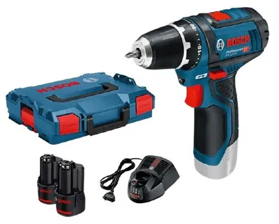 Image de Perceuse-visseuse 12V GSR 12V-15 + 2 batteries 2Ah + chargeur + coffret L-BOXX - BOSCH - 0601868109