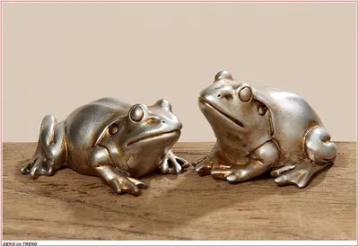Produktbild von Froschset 2er Froschset Kunstharz Frosch silber Silberfrosch