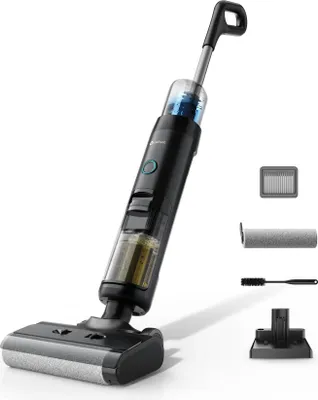 Immagine prodotto di Aspirapolvere a batteria per superfici asciutte e umide, modello LS200, con potenza di aspirazione di 13000 Pa, pulitore per pavimenti autopulente, filtro HEPA, serbatoio dell'acqua pulita da 700 ml, autonomia di 30 minuti