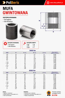 Produktbild von POLBERIS Muffe 1'' BSPT LF2 Klasse 3000 aus Stahl