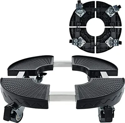 Produktbild von Pflanzenroller 39-52cm Einstellbare Blumenroller mit 4 Universalrad Rollbrett mit Schloss & Rutschfestes Paneel Rollendes Tablett Schwarz CEEDIR