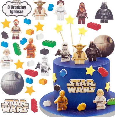 Produktbild von Sweetfanaberia | Dekorácie na tortu LEGO STAR WARS - 30 kusov - Jedlé figúrky - Pre fanúšikov Star Wars