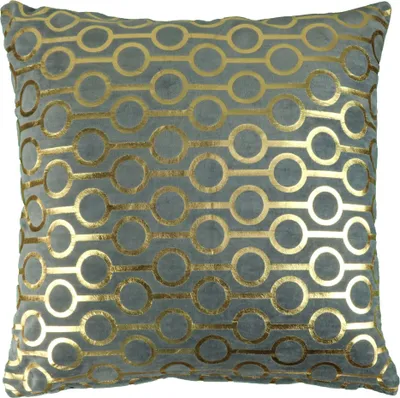 Imagen del producto de Cojín decorativo Ringo, color gris oscuro con motivo dorado