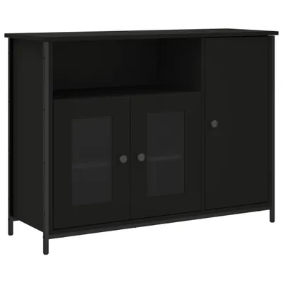 Produktbild von Kredens czarny 100x35x75 cm materiał drewnopochodny