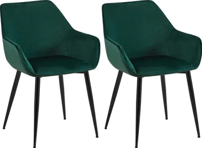 Produktbild von 2er Set Esszimmerstuhl HLO-CP8 Samt  grün