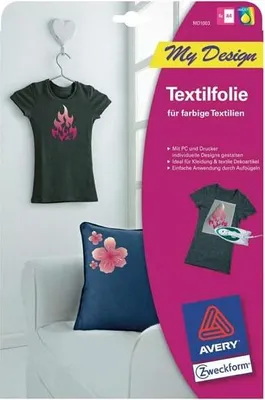 Produktbild von Avery Zweckform MD1003 Textilfolien für farbige Textilien, 210 x 297 mm, 4 Blatt