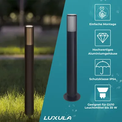 Produktbild von LUXULA LED Wegeleuchte 10 W schwarz IP44