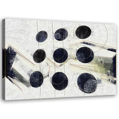 Produktbild von Leinwandbild abstrakte 3d-kugeln 120x80 cm Feeby grau wandbild bereit zum aufhängen